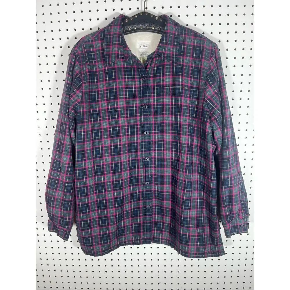 L.L Bean Sherpa lined flannel jacket size L